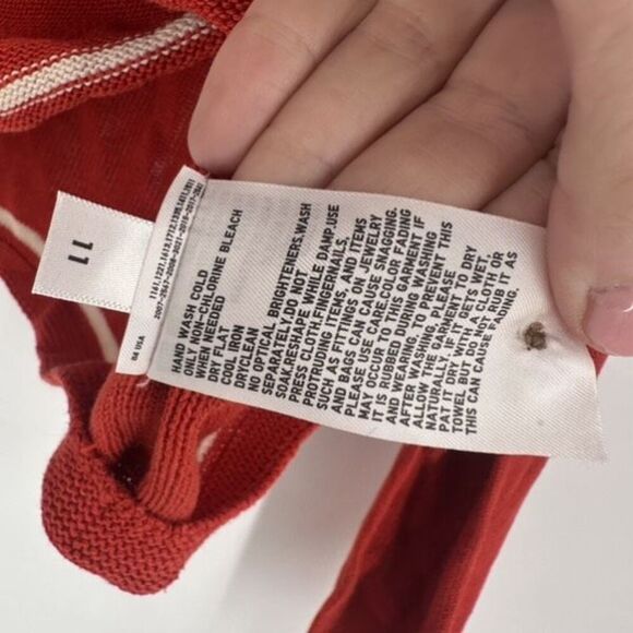 Ines de la Fressange x Uniqlo IDLF 3D Knit LS Red Linen Blend Sweater Medium - Picture 8 of 10